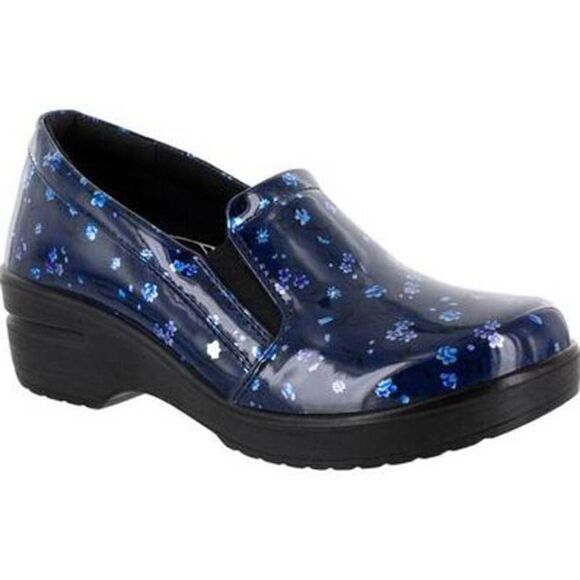 Easy Works Navy Floral Leeza Work Slip Resistant Non Marking Clog NIB Womens 8.5 - Picture 1 of 1